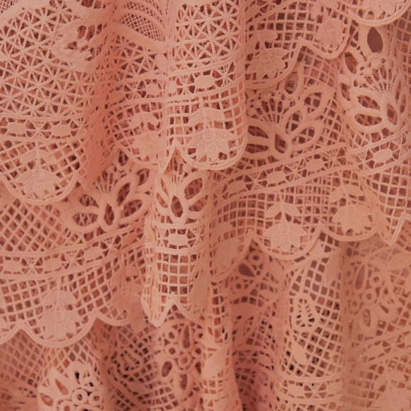 Farm Rio Light Pink Guipure Layered Maxi Skirt - Picture 8 of 9